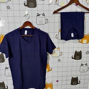 Men's V-neck Half sleeves | Royal Blue